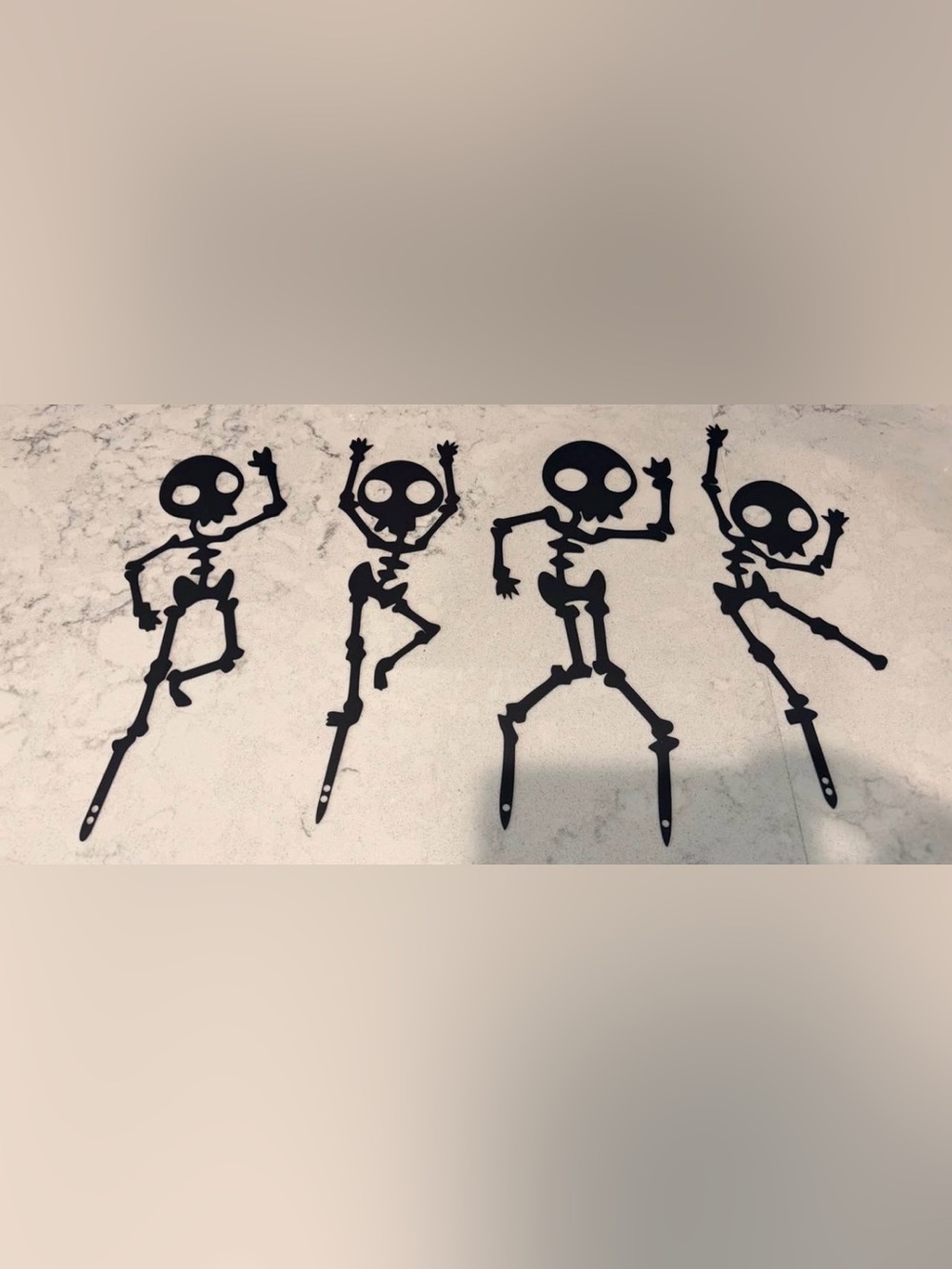 Dancing Black Skeleton Lawn Stakes - Halloween Yard Decorations
